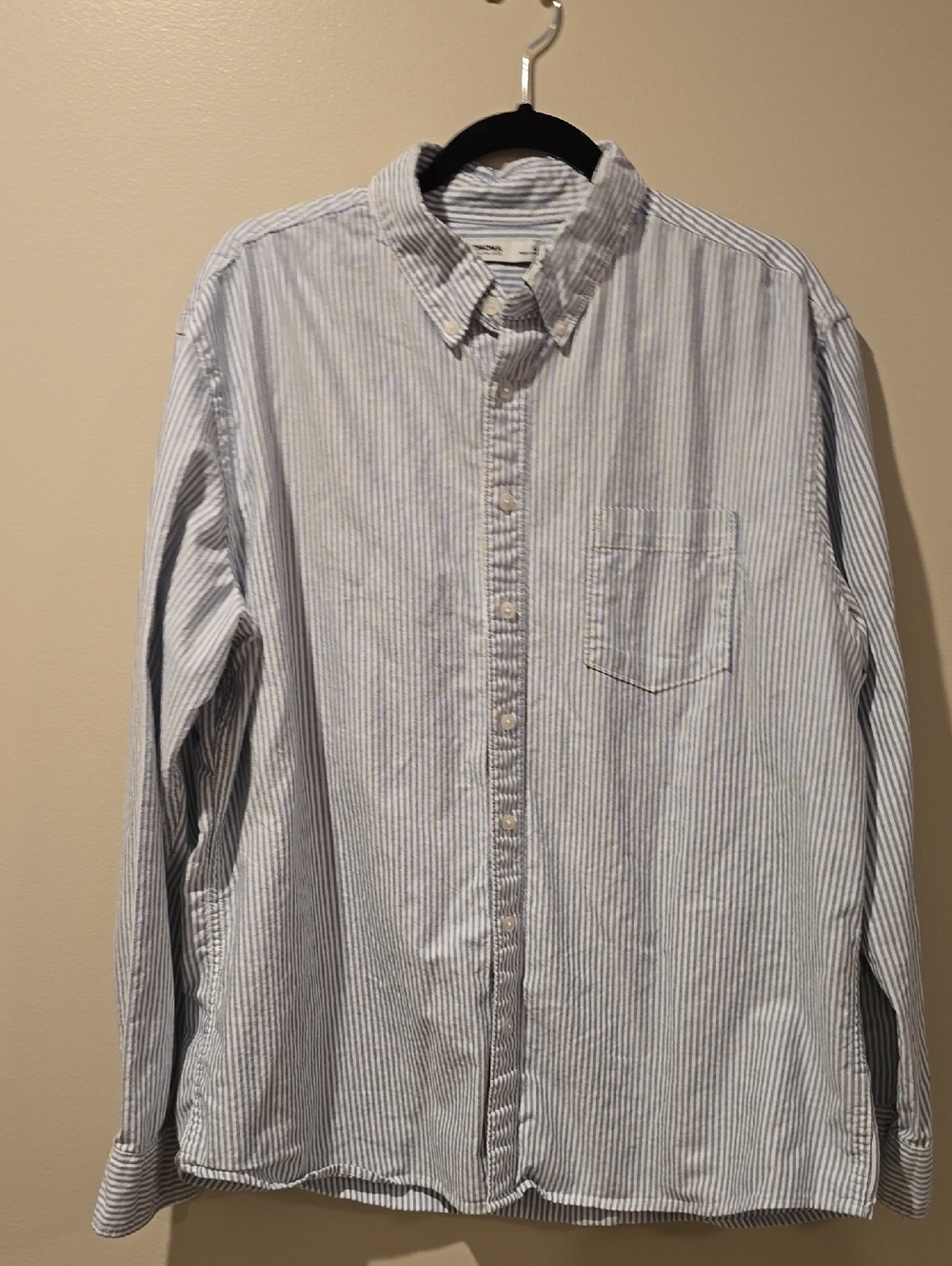 Sonoma Men's Button-Up Stripe Shirt - Blue & White
